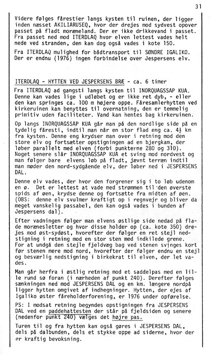 Vandreruter i Sydgrønland 1976