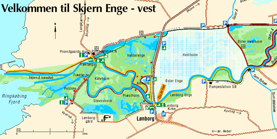 Kort over Skjern Enge Vest