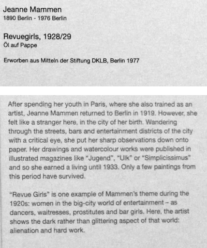 Jeanne Mammen, Revuegirls, Berlinische Galerie